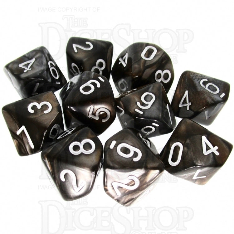 TDSO Duel Gold & Silver 10 x D10 Dice Set
