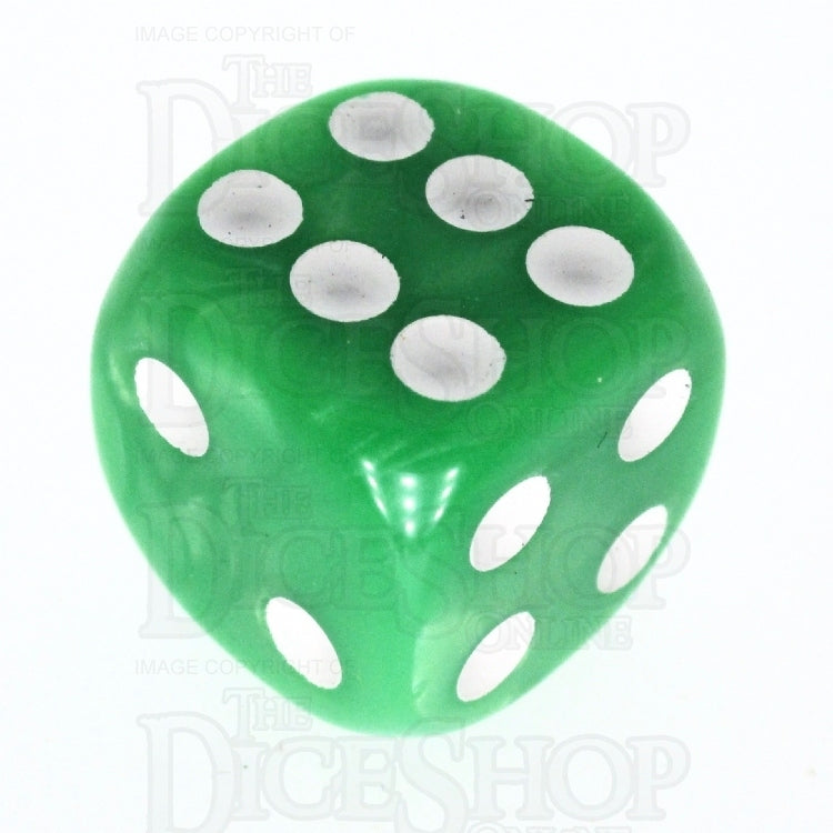 TDSO Pearl Light Green & White 16mm D6 Spot Dice - Discontinued