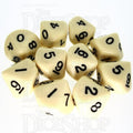 Koplow Opaque Ivory & Black 10 x D10 Dice Set - DISCONTINUED