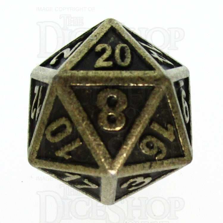 TDSO Metal Fire Forge Ancient Brass 7 Dice Polyset