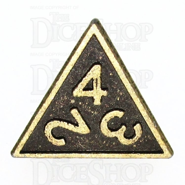 TDSO Metal Fire Forge Ancient Brass D4 Dice