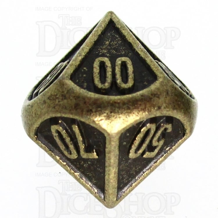 TDSO Metal Fire Forge Ancient Brass Percentile Dice