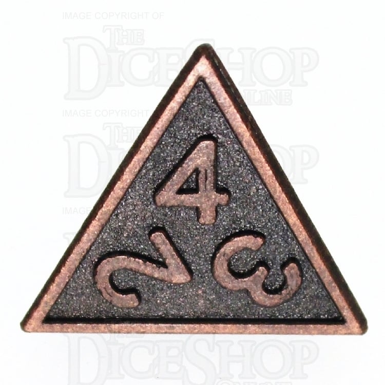 TDSO Metal Fire Forge Ancient Copper D4 Dice