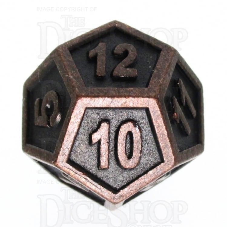 TDSO Metal Fire Forge Ancient Copper D12 Dice