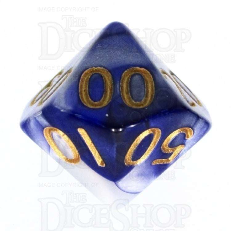 TDSO Duel Purple & Pearl White Percentile Dice