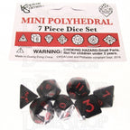 Koplow Opaque Black & Red MINI 10mm 7 Dice Polyset