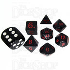 Koplow Opaque Black & Red MINI 10mm 7 Dice Polyset