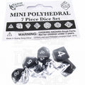 Koplow Opaque Black & White MINI 10mm 7 Dice Polyset