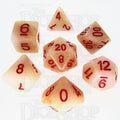 TDSO Jade Ivory & Red 7 Dice Polyset