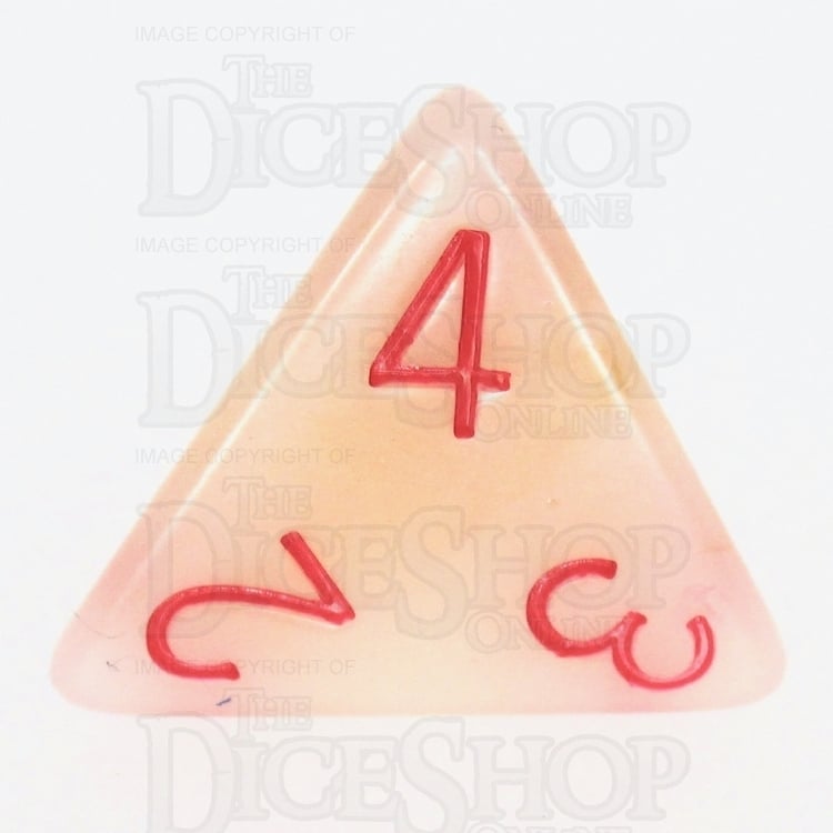 TDSO Jade Ivory & Red D4 Dice