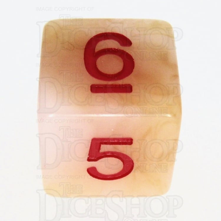 TDSO Jade Ivory & Red D6 Dice