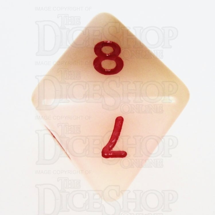 TDSO Jade Ivory & Red D8 Dice