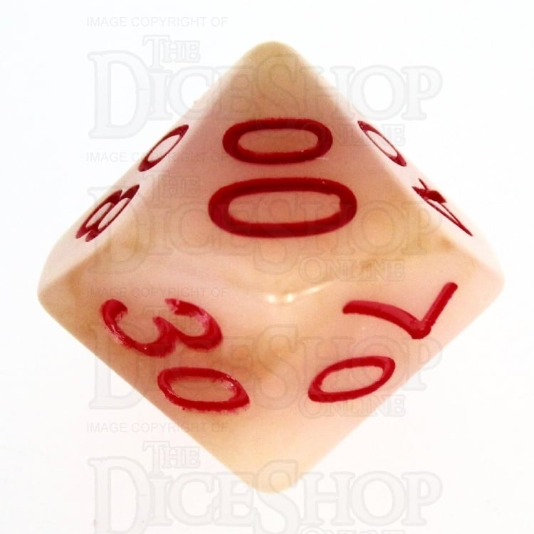 TDSO Jade Ivory & Red Percentile Dice