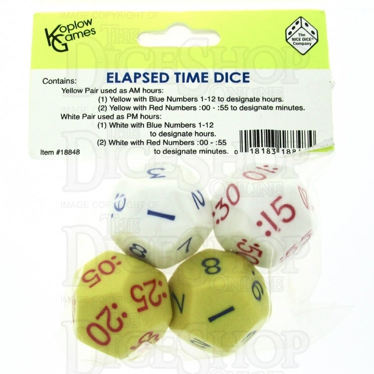 Koplow Daytime JUMBO 28mm 2 x D12 Time Dice Set