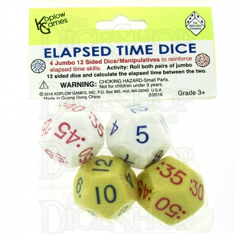 Koplow Elapsed Time JUMBO 28mm 4 x D12 Dice Set
