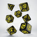 Q Workshop Dragon Black & Yellow 7 Dice Polyset