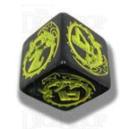 Q Workshop Dragon Black & Yellow 7 Dice Polyset