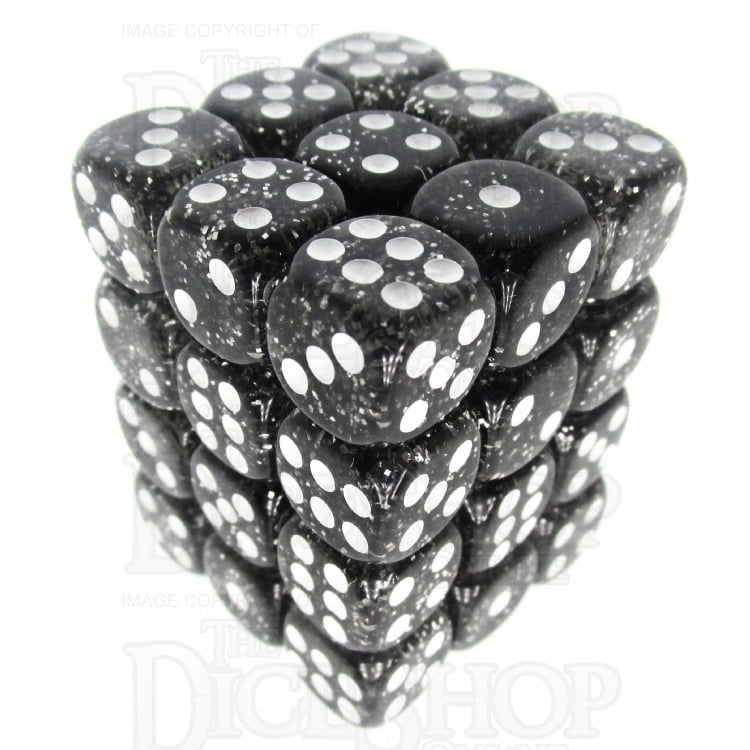 TDSO Glitter Black 36 x D6 Dice Set