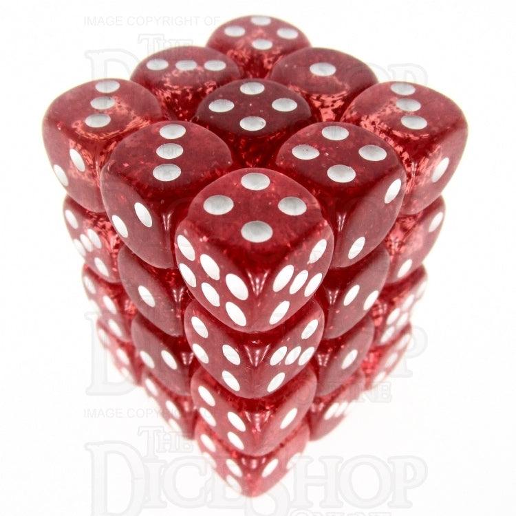 TDSO Glitter Red 36 x D6 Dice Set