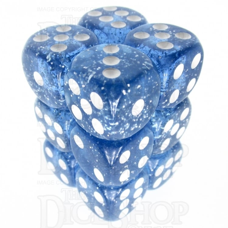 TDSO Glitter Blue 12 x D6 Dice Set