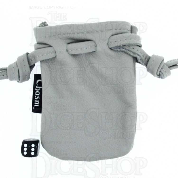Chasm Pouch Silver Grey High Grade Leather Dice Bag