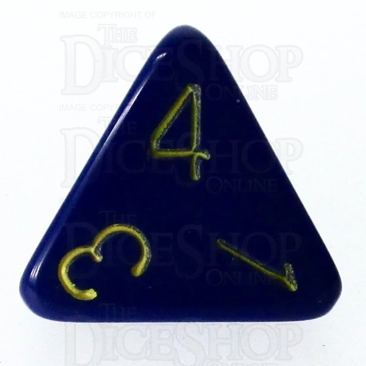 HALF PRICE CLEARANCE Role 4 Initiative Opaque Blue & Gold D4 Dice