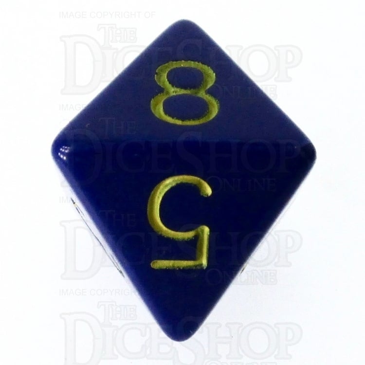 HALF PRICE CLEARANCE Role 4 Initiative Opaque Blue & Gold D8 Dice