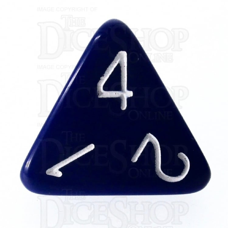 HALF PRICE CLEARANCE Role 4 Initiative Opaque Blue & White D4 Dice