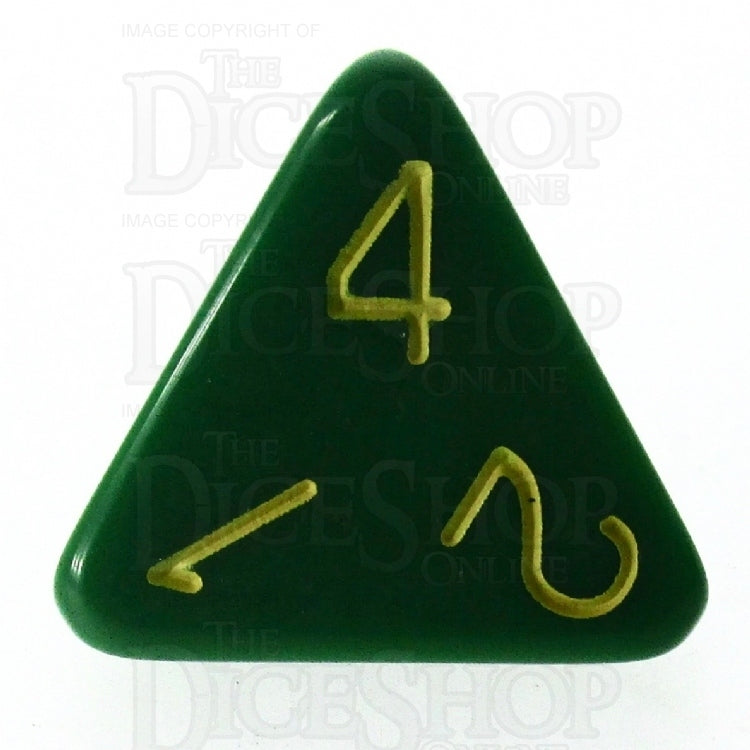 HALF PRICE CLEARANCE Role 4 Initiative Opaque Green & Gold D4 Dice
