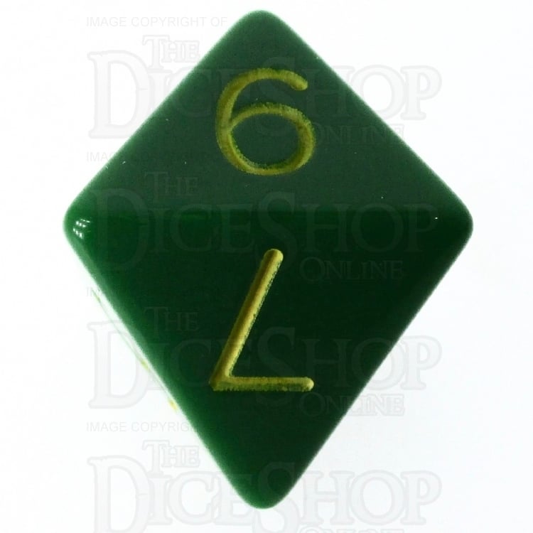 HALF PRICE CLEARANCE Role 4 Initiative Opaque Green & Gold D8 Dice