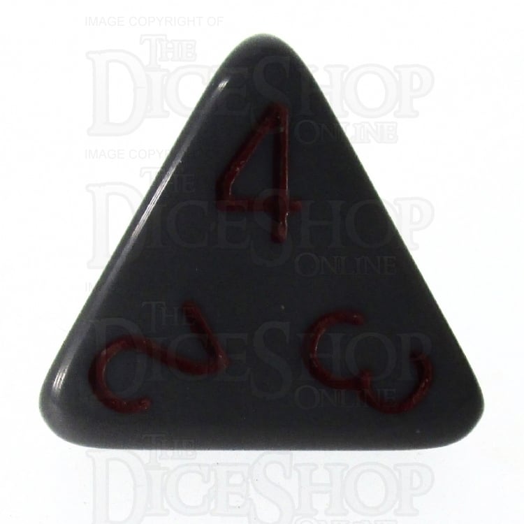 HALF PRICE CLEARANCE Role 4 Initiative Opaque Grey & Red D4 Dice