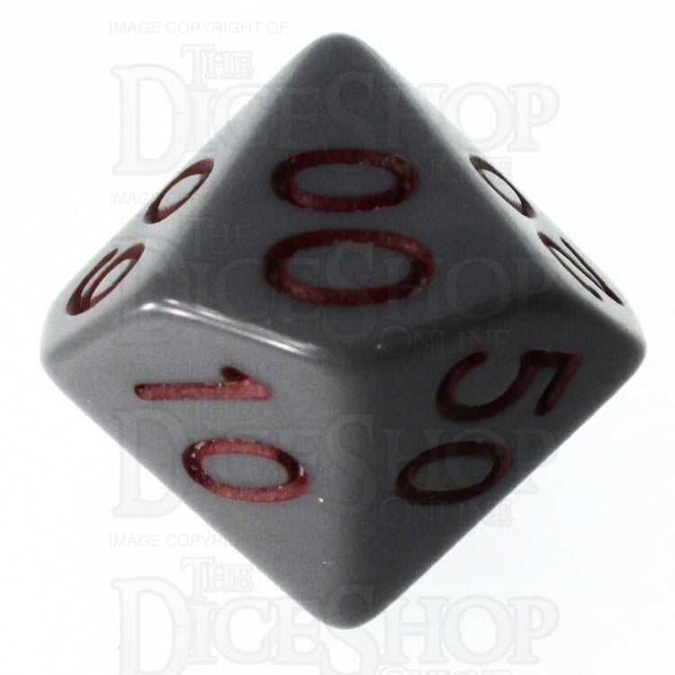 HALF PRICE CLEARANCE Role 4 Initiative Opaque Grey & Red Percentile Dice