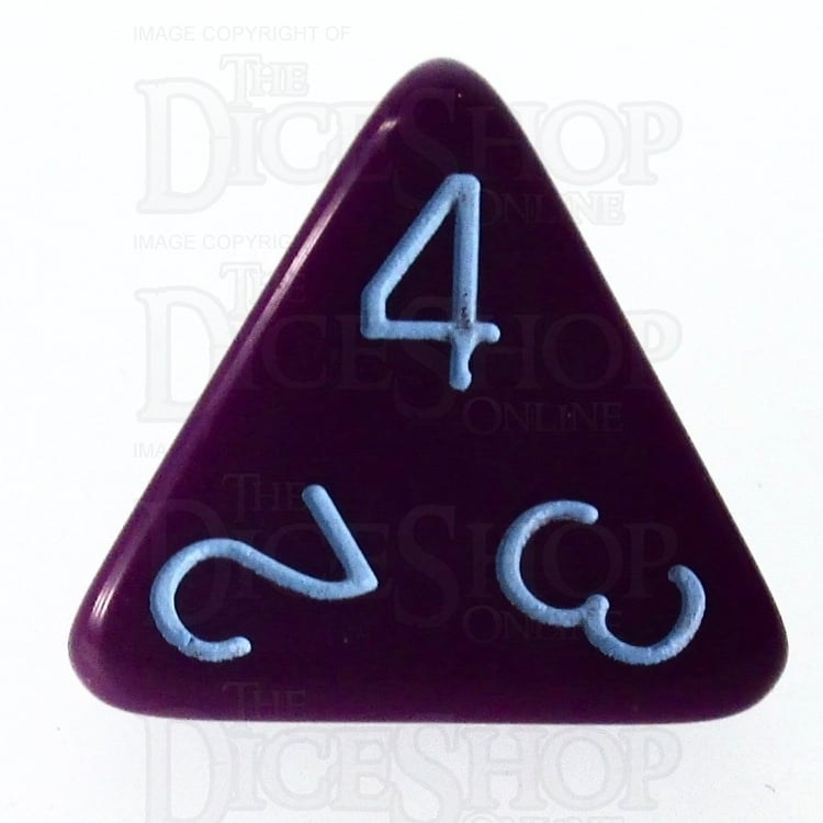 HALF PRICE CLEARANCE Role 4 Initiative Opaque Purple & Blue D4 Dice