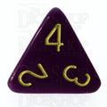 HALF PRICE CLEARANCE Role 4 Initiative Opaque Purple & Gold D4 Dice