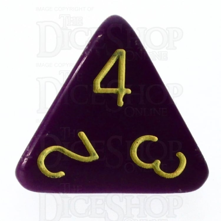 HALF PRICE CLEARANCE Role 4 Initiative Opaque Purple & Gold D4 Dice
