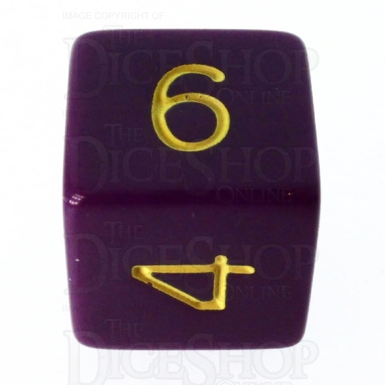 HALF PRICE CLEARANCE Role 4 Initiative Opaque Purple & Gold D6 Dice