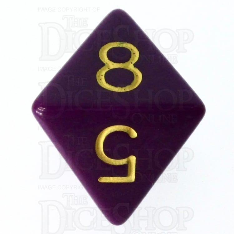 HALF PRICE CLEARANCE Role 4 Initiative Opaque Purple & Gold D8 Dice