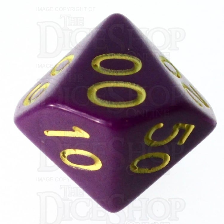 HALF PRICE CLEARANCE Role 4 Initiative Opaque Purple & Gold Percentile Dice