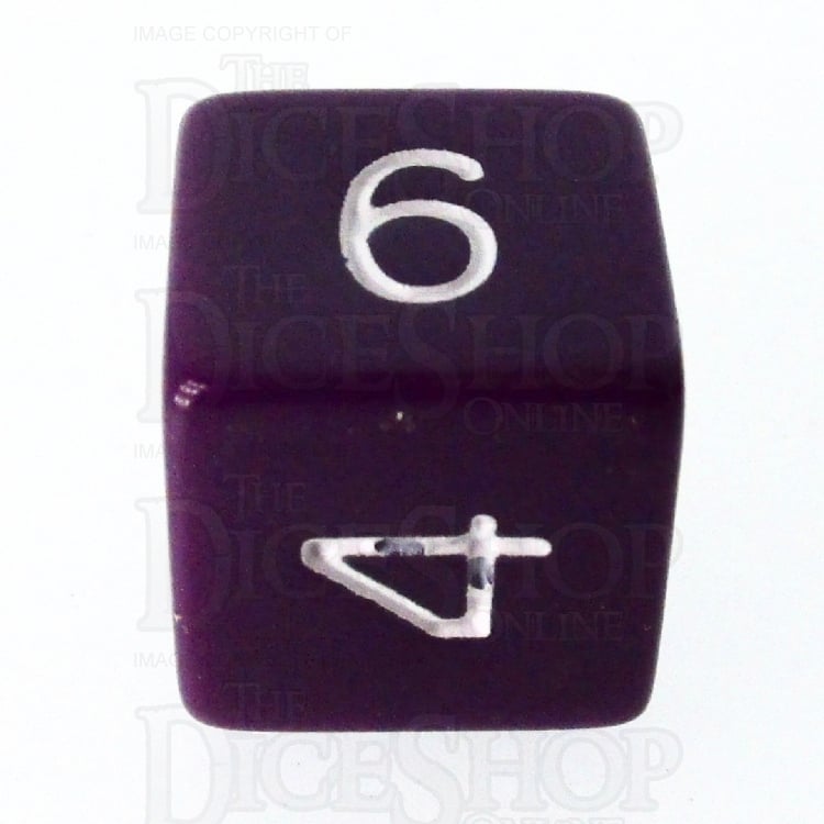HALF PRICE CLEARANCE Role 4 Initiative Opaque Purple & White D6 Dice