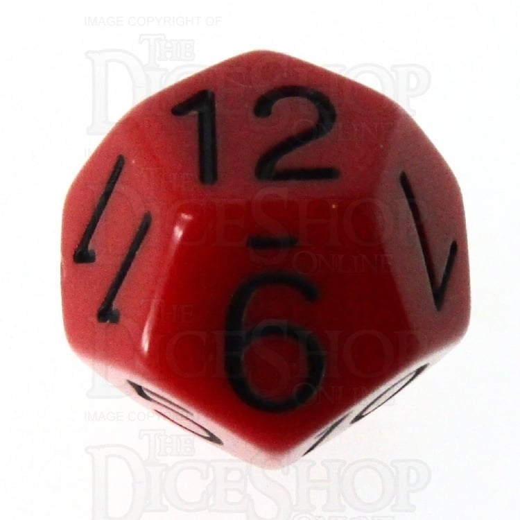 HALF PRICE CLEARANCE Role 4 Initiative Opaque Red & Black D12 Dice