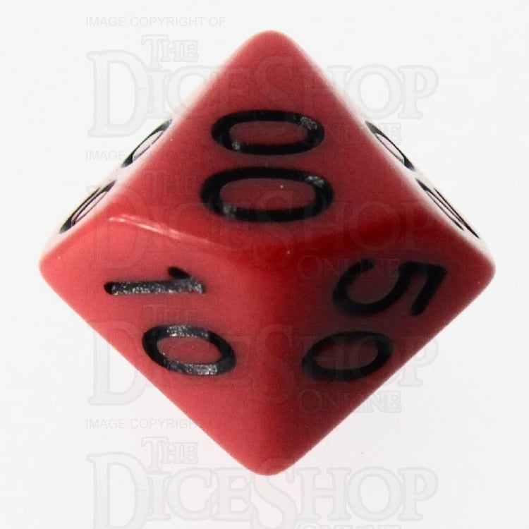 HALF PRICE CLEARANCE Role 4 Initiative Opaque Red & Black Percentile Dice