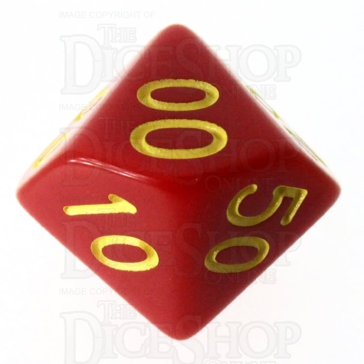 HALF PRICE CLEARANCE Role 4 Initiative Opaque Red & Gold Percentile Dice