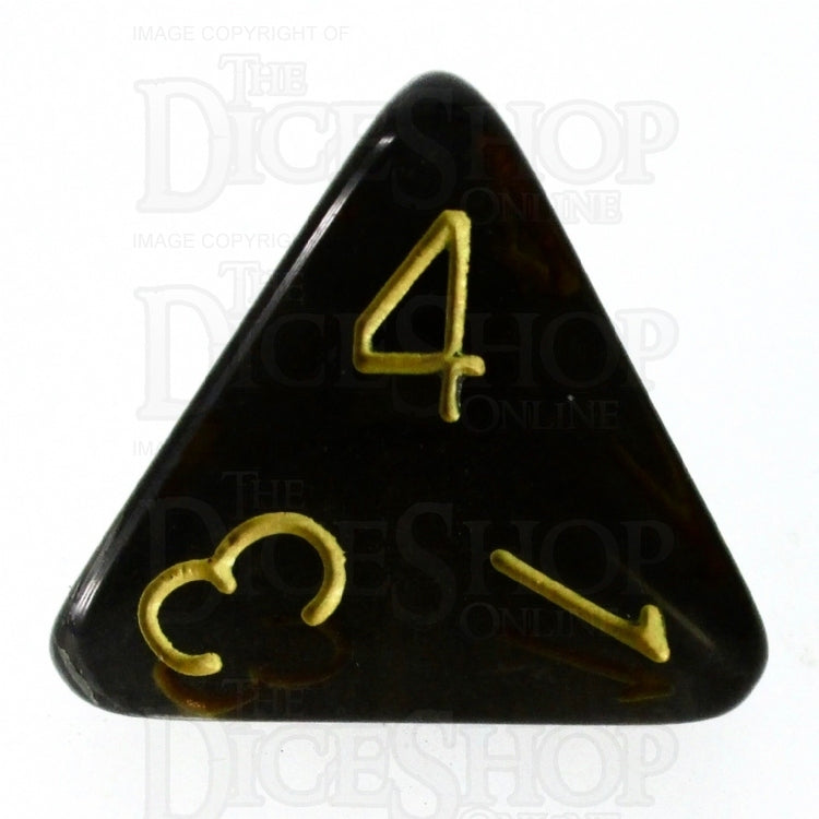 HALF PRICE CLEARANCE Role 4 Initiative Translucent Smoke & Gold D4 Dice