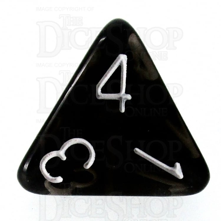 HALF PRICE CLEARANCE Role 4 Initiative Translucent Black & White D4 Dice