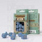 Q Workshop Pathfinder Ruins of Azlant Light Blue & Yellow 7 Dice Polyset