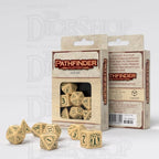 Q Workshop Pathfinder PLAYTEST Ivory & Green 7 Dice Polyset