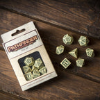 Q Workshop Pathfinder PLAYTEST Ivory & Green 7 Dice Polyset