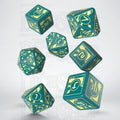 Q Workshop Polaris Opaque Turquoise & Light Yellow Dice Set