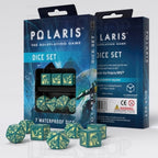 Q Workshop Polaris Opaque Turquoise & Light Yellow Dice Set