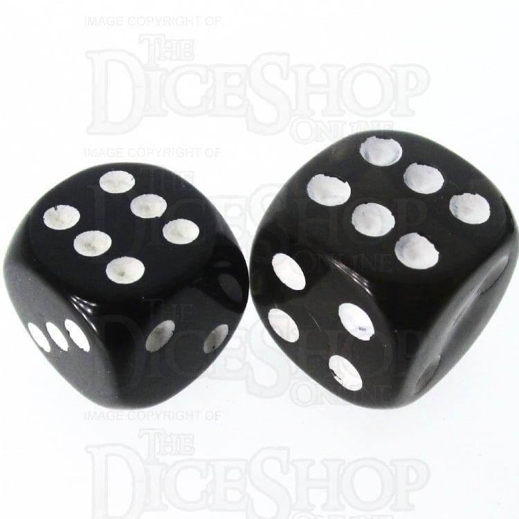 HALF PRICE CLEARANCE Role 4 Initiative Translucent Black & White 18mm D6 Spot Dice